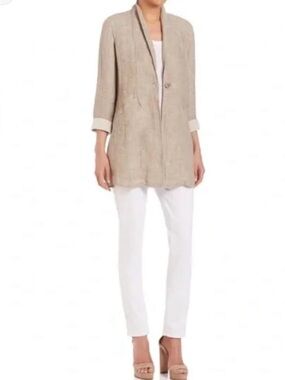 Eileen Fisher, 100% Organic Linen Flax Jacket sz S